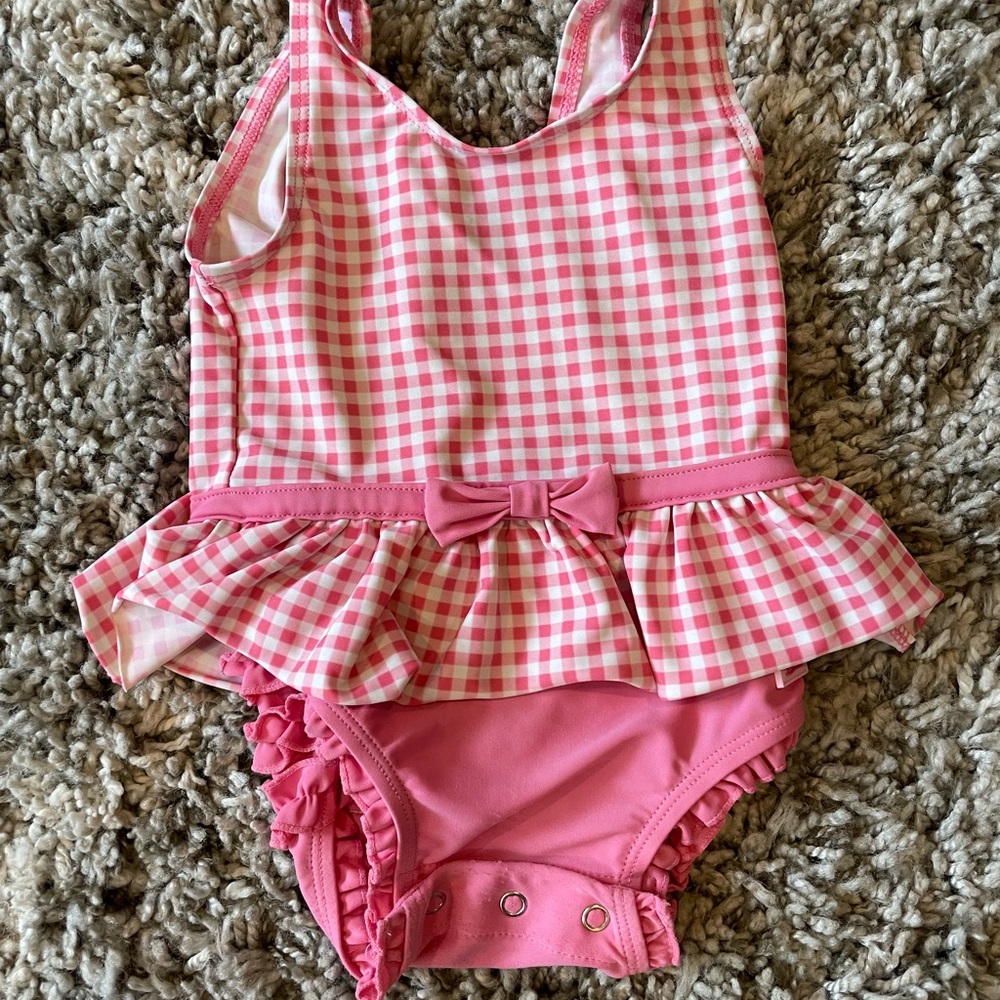 Ruffle Butts pink bathing suit 6-12M